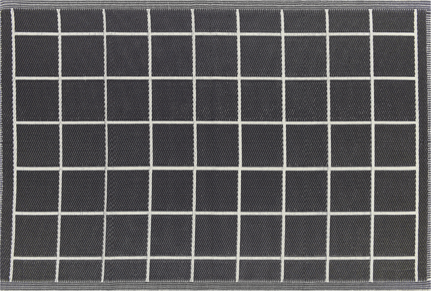 Outdoor Teppich schwarz 120 x 180 cm kariertes Muster RAMPUR Bild 1