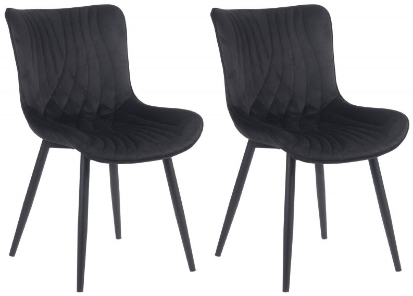 2er Set Stühle Brady Samt (Farbe: schwarz) Bild 1