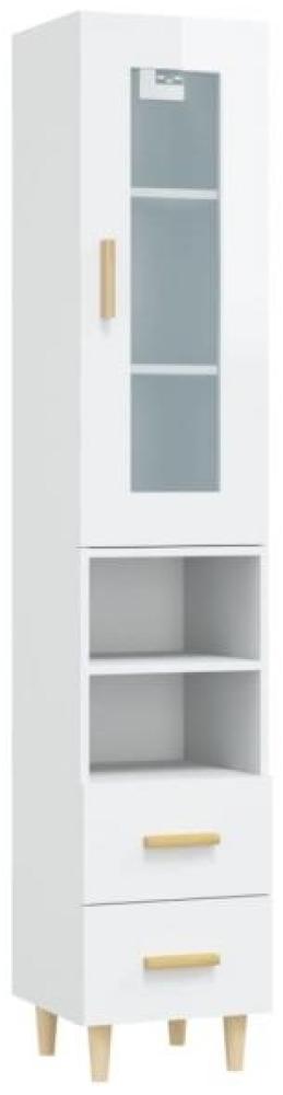 Highboard Hochglanz-Weiß 34,5x34x180 cm Holzwerkstoff [3115376] Bild 1