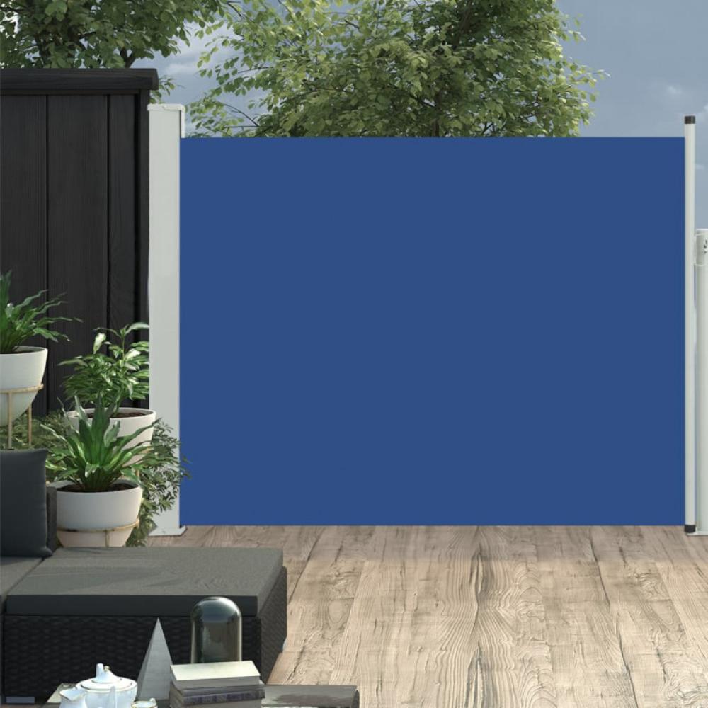 Ausziehbare Seitenmarkise 140×500 cm Blau Bild 1
