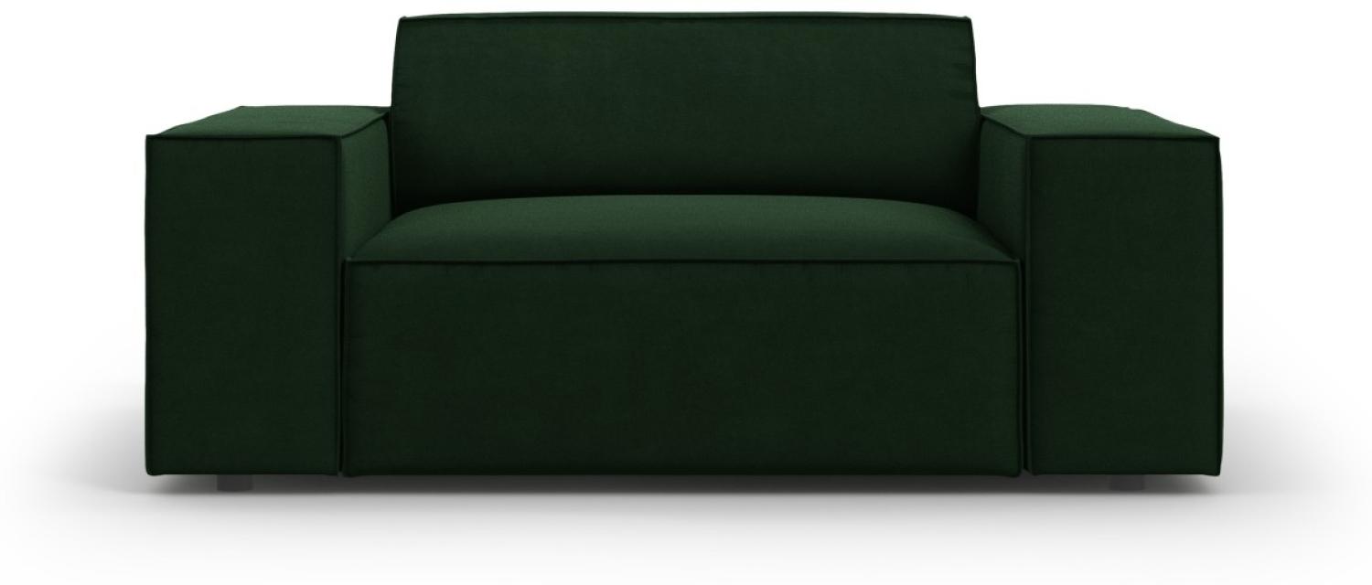 Micadoni Samtstoff Sessel Jodie | Bezug Bottle Green | Beinfarbe Black Plastic Bild 1
