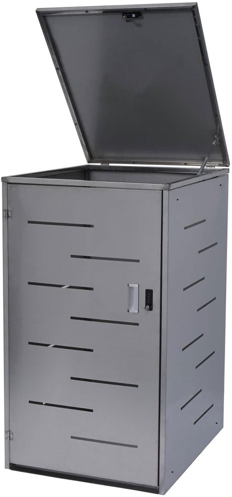 Mülltonnenverkleidung HWC-E83, Mülltonnenbox Mülltonnenabdeckung, erweiterbar 117x66x80cm ~ Edelstahl 30kg Bild 1