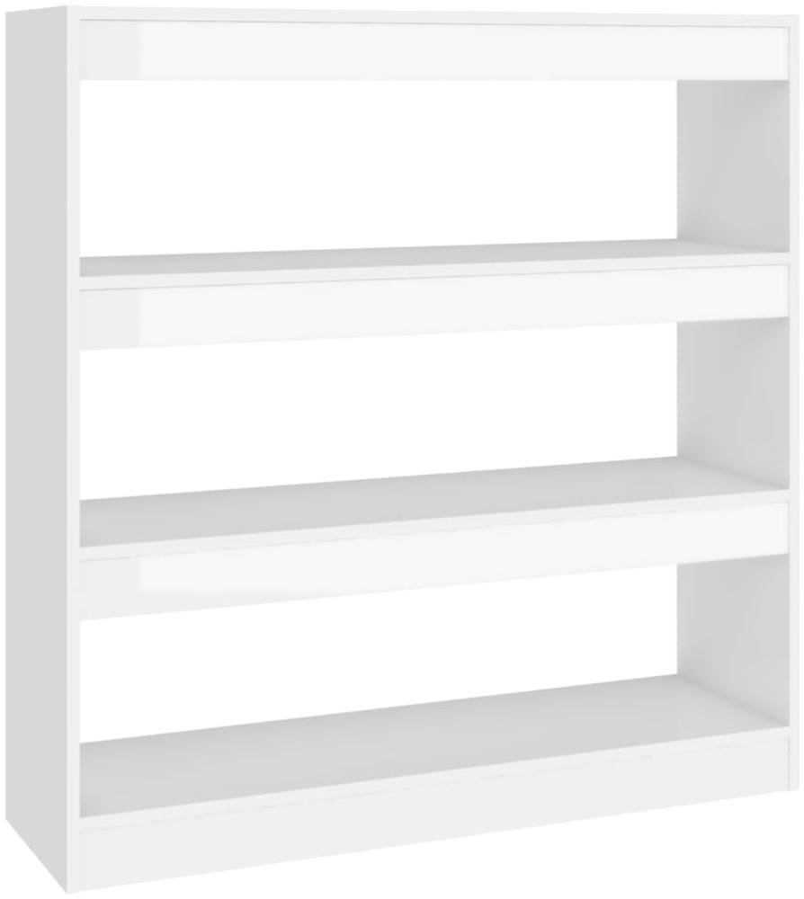 Bücherregal/Raumteiler Hochglanz-Weiß 100x30x103 cm Bild 1