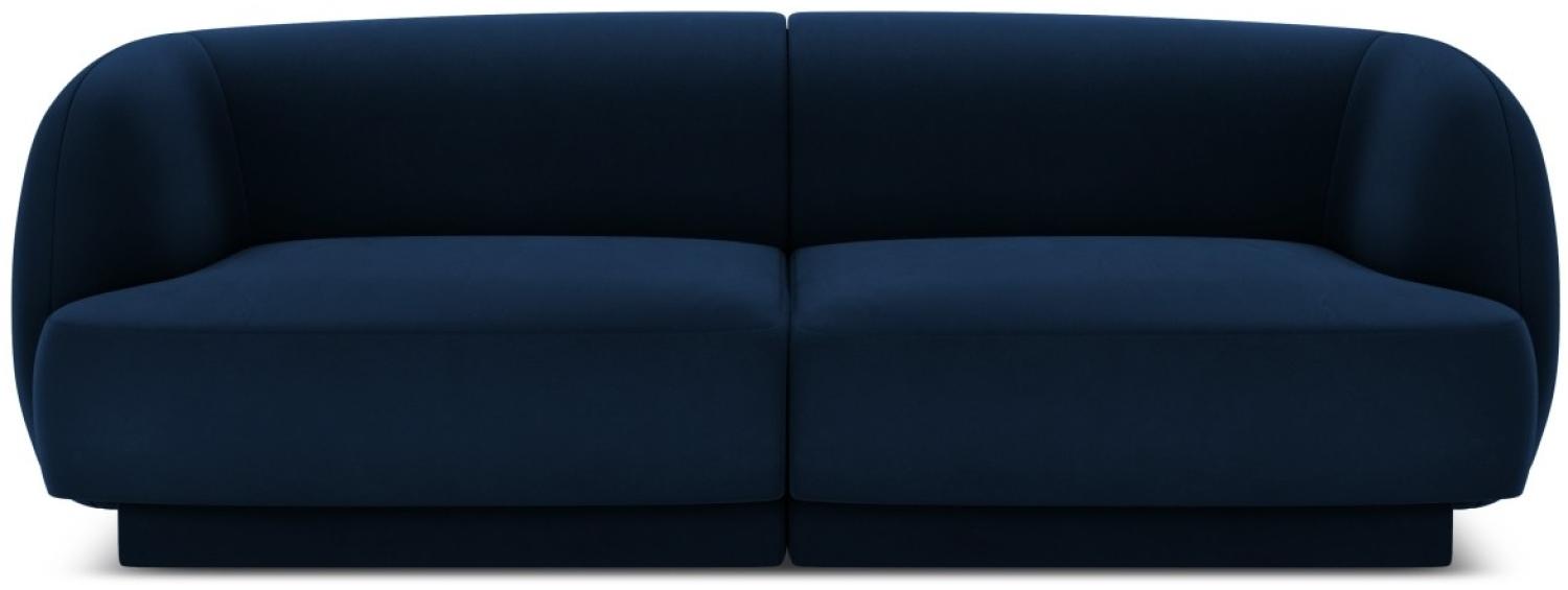 Micadoni 2-Sitzer Samtstoff Sofa Miley | Bezug Royal Blue | Beinfarbe Black Plastic Bild 1