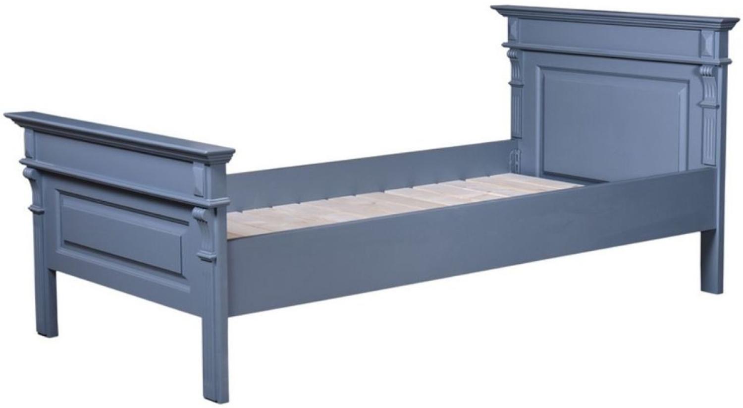Casa Padrino Landhausstil Bett Blau - Verschiedene Größen - Massivholz Schlafzimmermöbel Bild 1