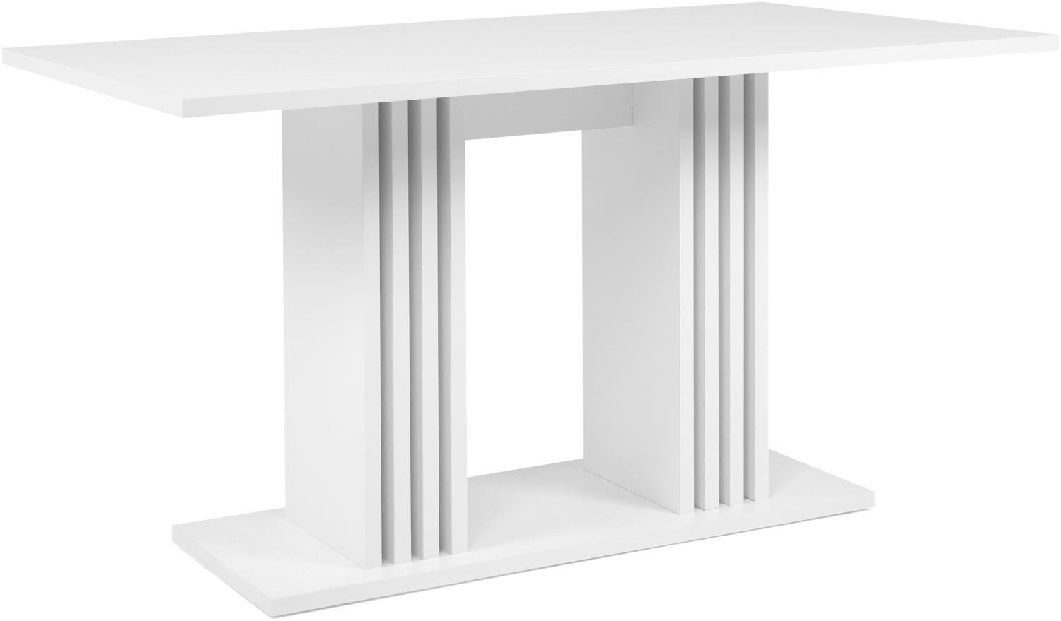 Esstisch Säulentisch ca. 138 x 80 cm NISA Weiß Bild 1