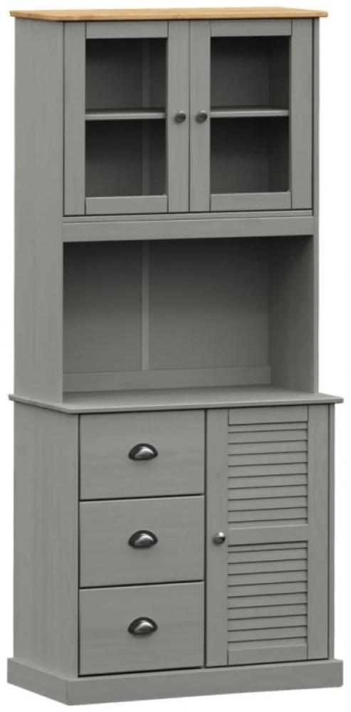 Highboard VIGO Grau 78x40x175 cm Massivholz Kiefer Bild 1