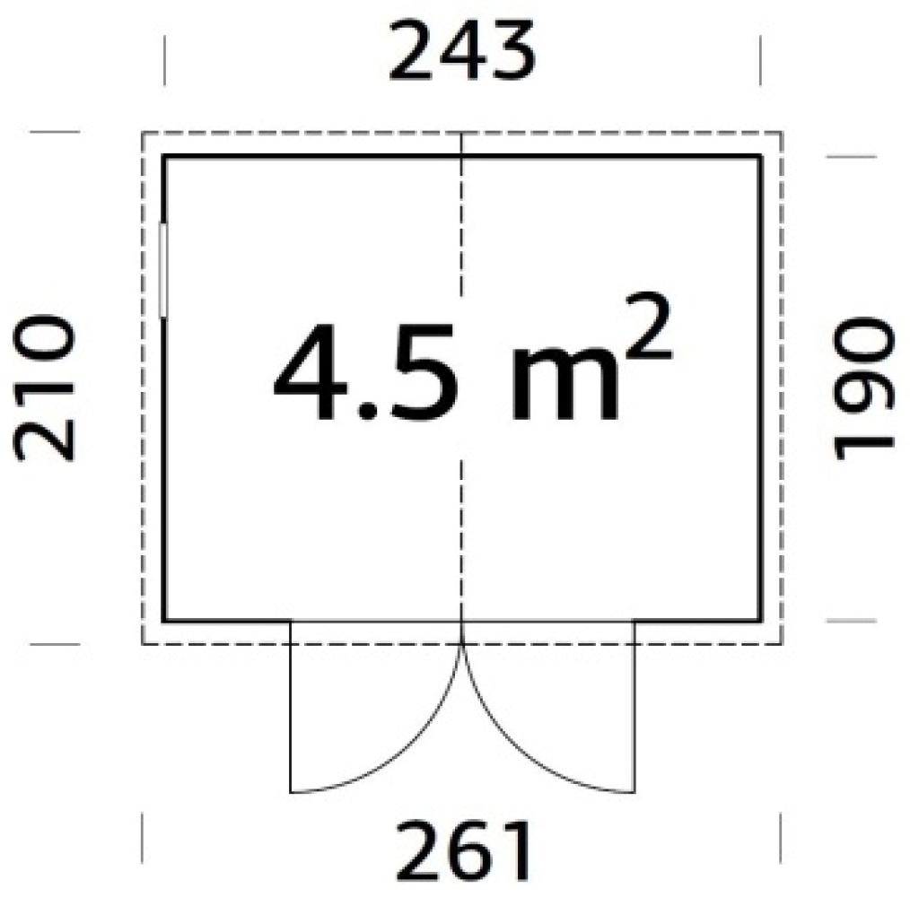 Palmako Gerätehaus Dan 4,5 m² : Grau tauchgrundiert : Basic Bild 1