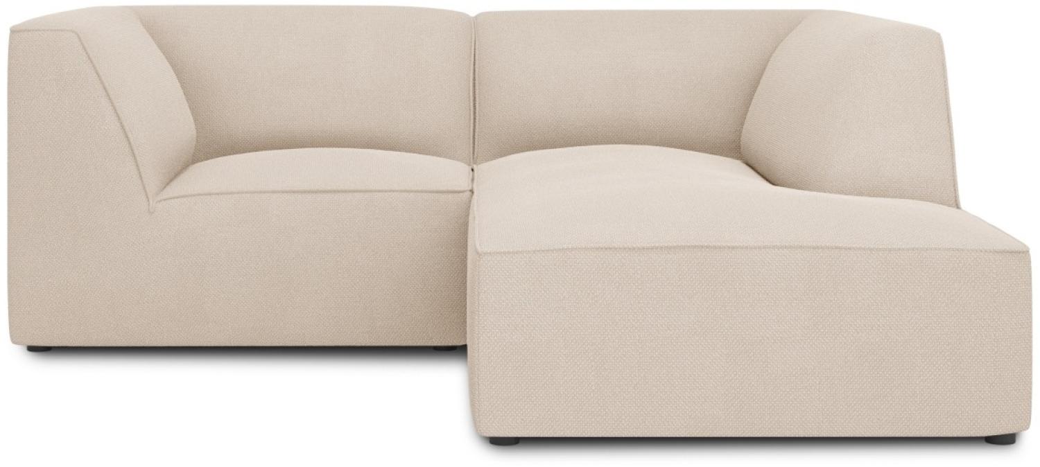 Micadoni 3-Sitzer Modular Ecke rechts Sofa Ruby | Bezug Beige | Beinfarbe Black Plastic Bild 1