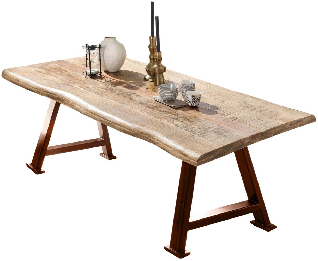 TABLES&Co Tisch 160x90 Mangoholz Natur Metallgestell Braun Bild 1