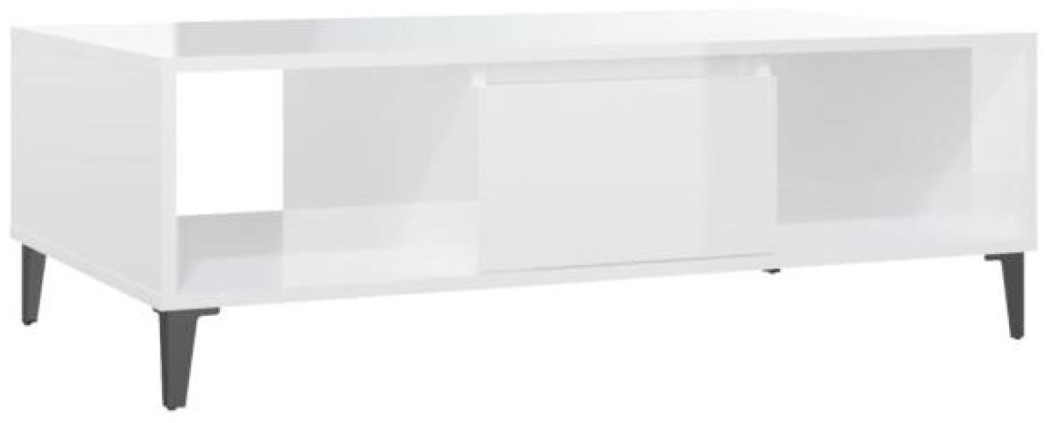 vidaXL Couchtisch Hochglanz-Weiß 103,5x60x35 cm Spanplatte [806028] Bild 1