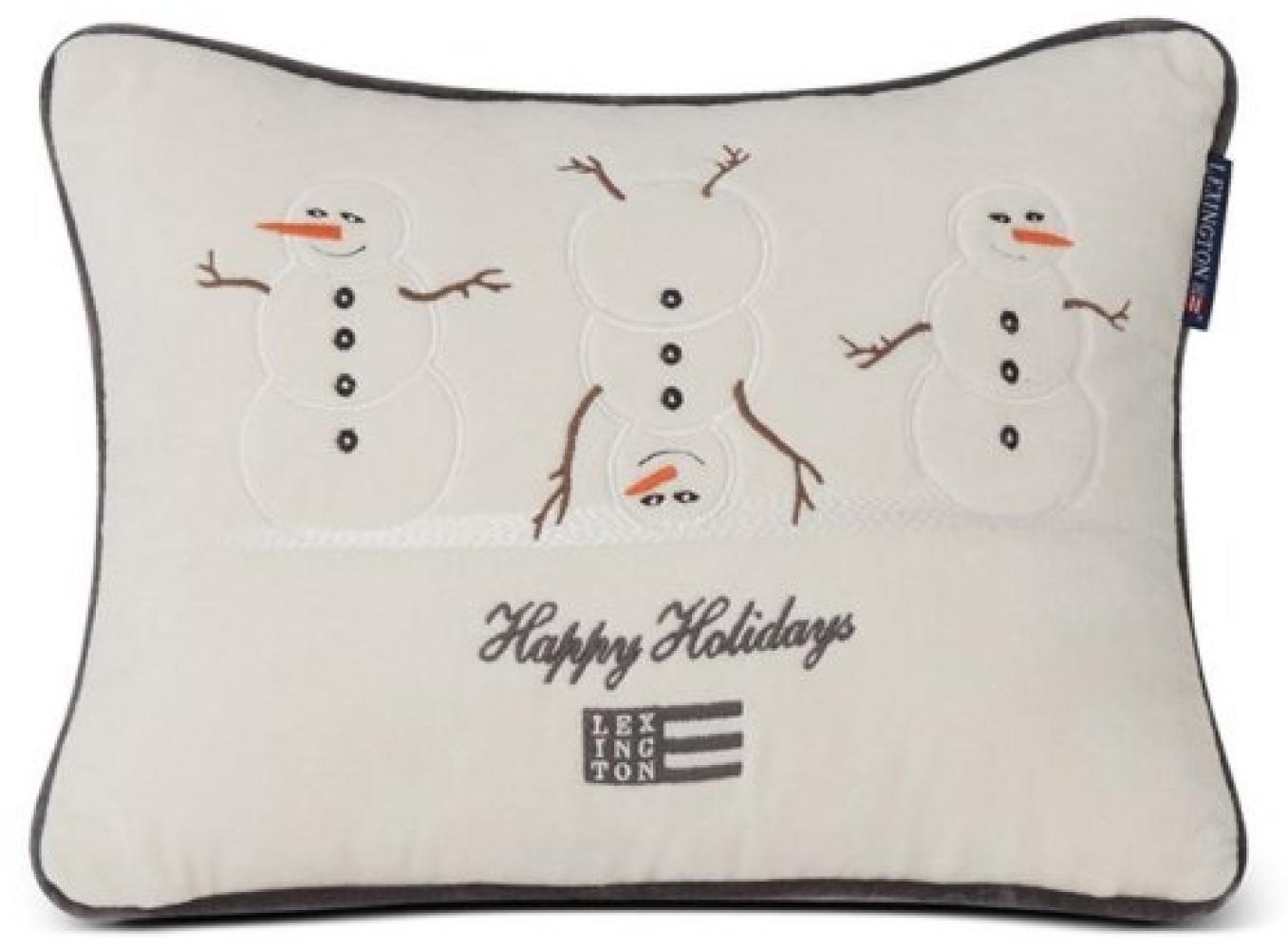 LEXINGTON Kissen Snowman Organic Cotton Velvet White Gray (30x40) 12344119-1861-SH10 Bild 1