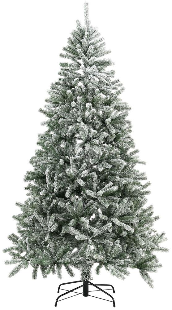 Juskys Künstlicher Weihnachtsbaum Talvi 210 cm mit Schnee & Metall Ständer, naturgetreu, einfacher Aufbau, Tannenbaum Christbaum Weihnachtsdeko künstlich Bild 1