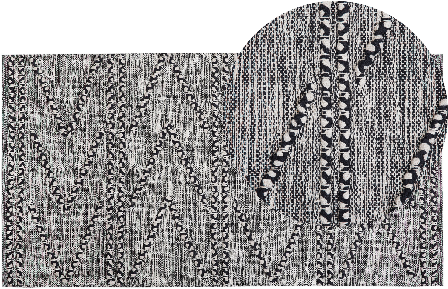 Teppich schwarz/weiß 80 x 150 cm Kurzflor TERMAL Bild 1
