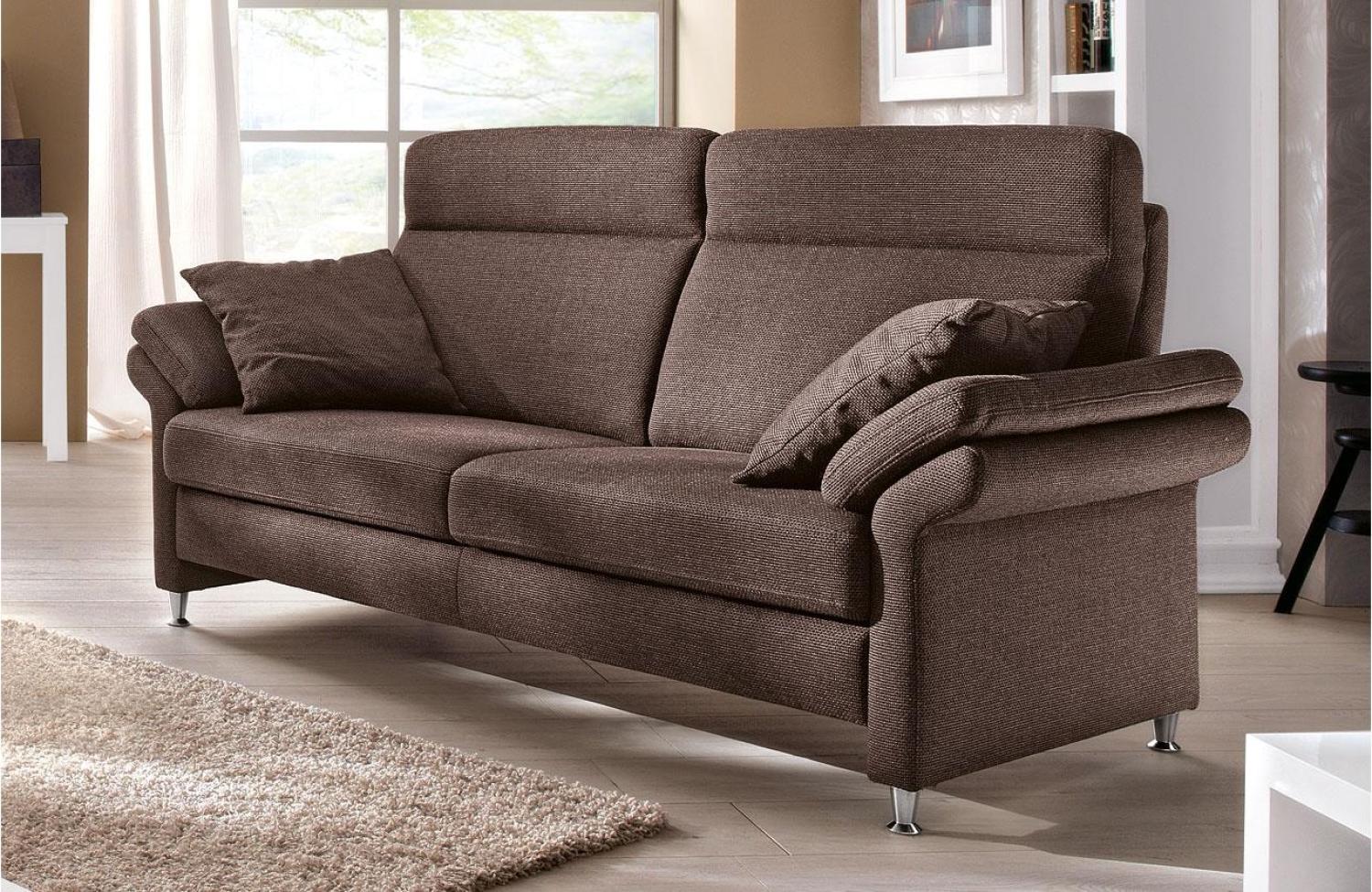Sofa 3-Sitzer CONCEPT 3 Stoff braun mit Federkern 196 cm Bild 1
