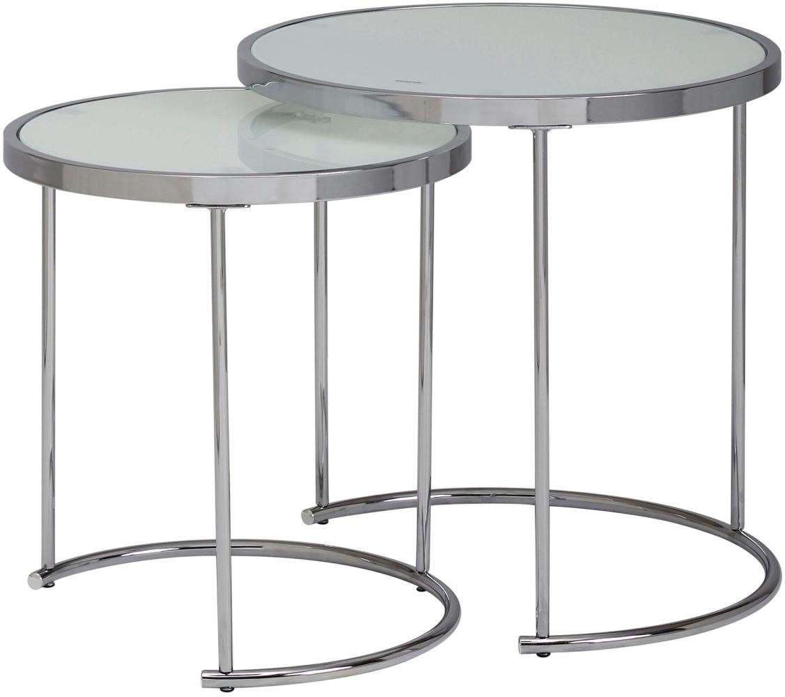KADIMA DESIGN 2tlg Runder Glas Couchtisch Set - Modernes und einzigartiges Design mit viel Stauraum. Bild 1