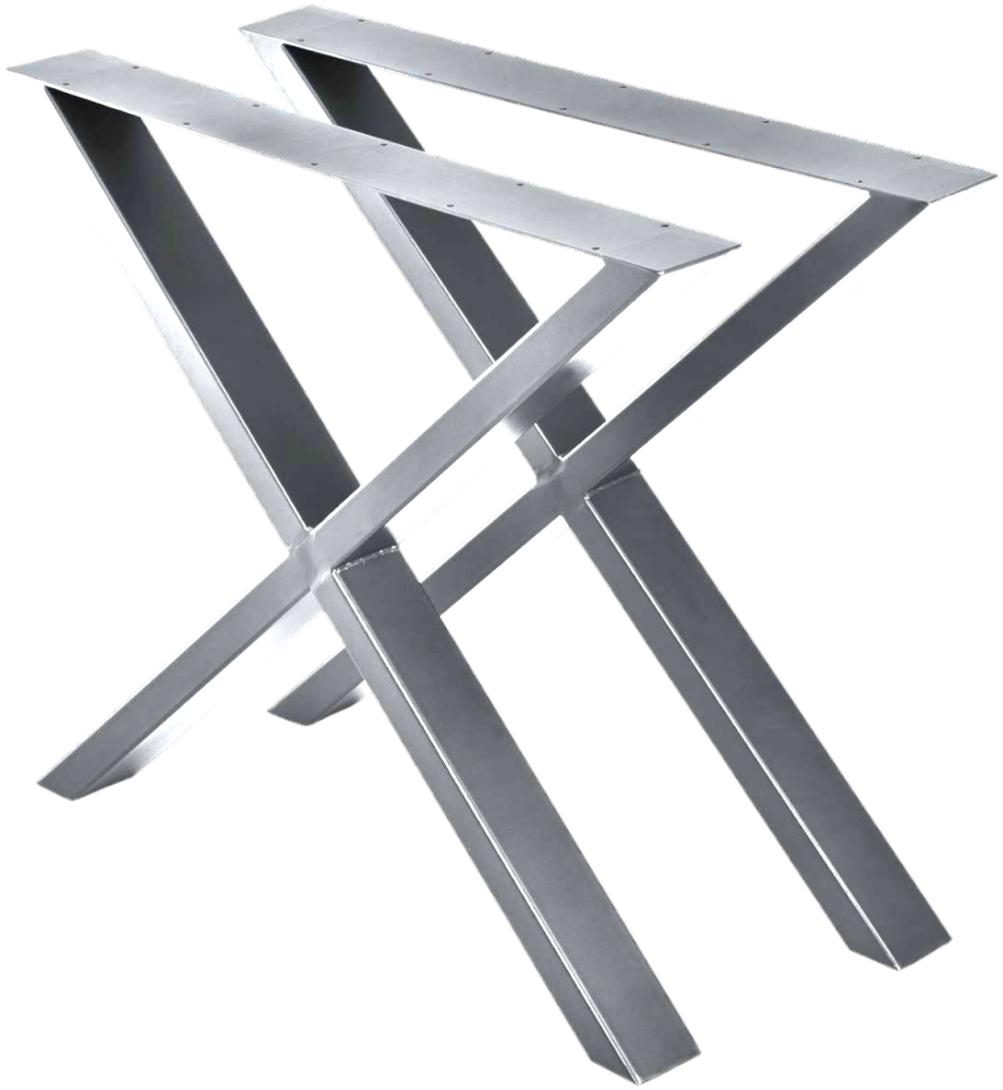 Tischgestell | X-Design | 60x72 cm | Stahl - Hellgrau Bild 1