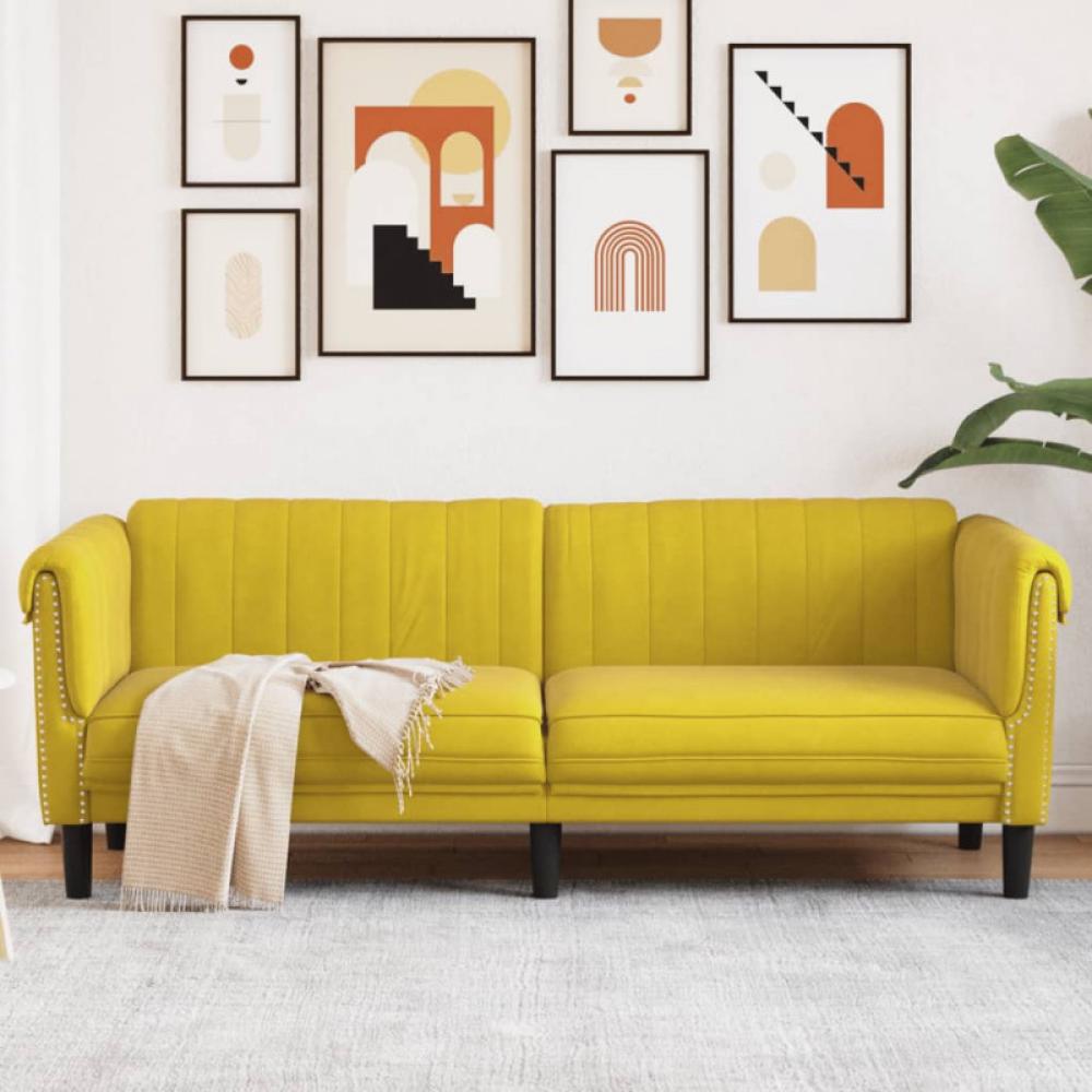 Sofa 3-Sitzer Gelb Samt Bild 1