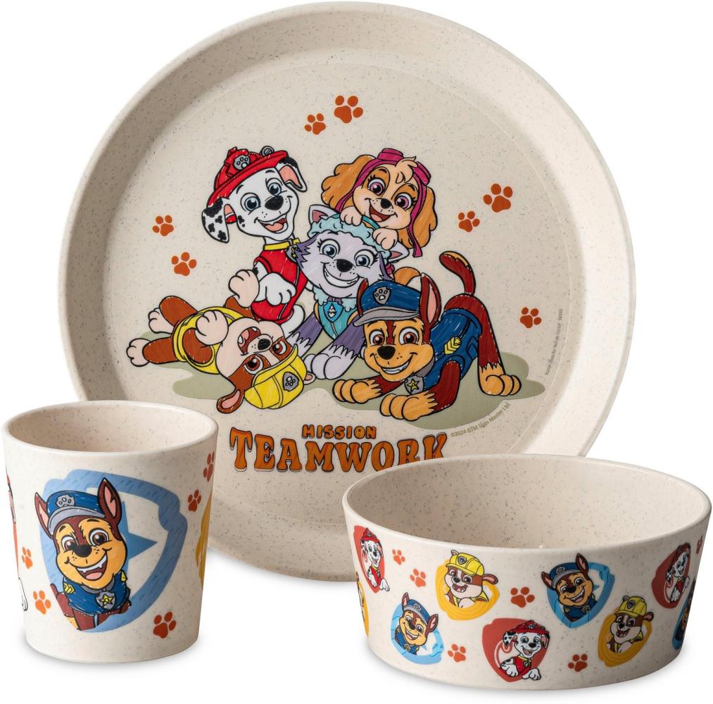 KOZIOL Kindergeschirr-Set Kleiner Teller + Schale + Becher CONNECT GROW PAW PATROL (3-tlg), 1 Personen, Kunststoff, 100% melaminfrei & recycelbar, CO² neutral in Deutschland produziert! Bild 1