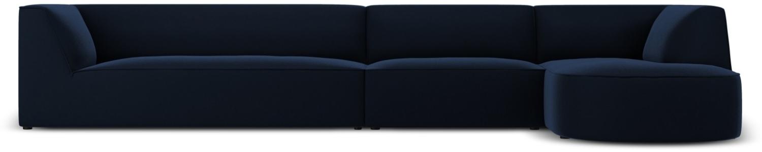 Micadoni 6-Sitzer Samtstoff Modular Ecke rechts Sofa Ruby | Bezug Royal Blue | Beinfarbe Black Plastic Bild 1