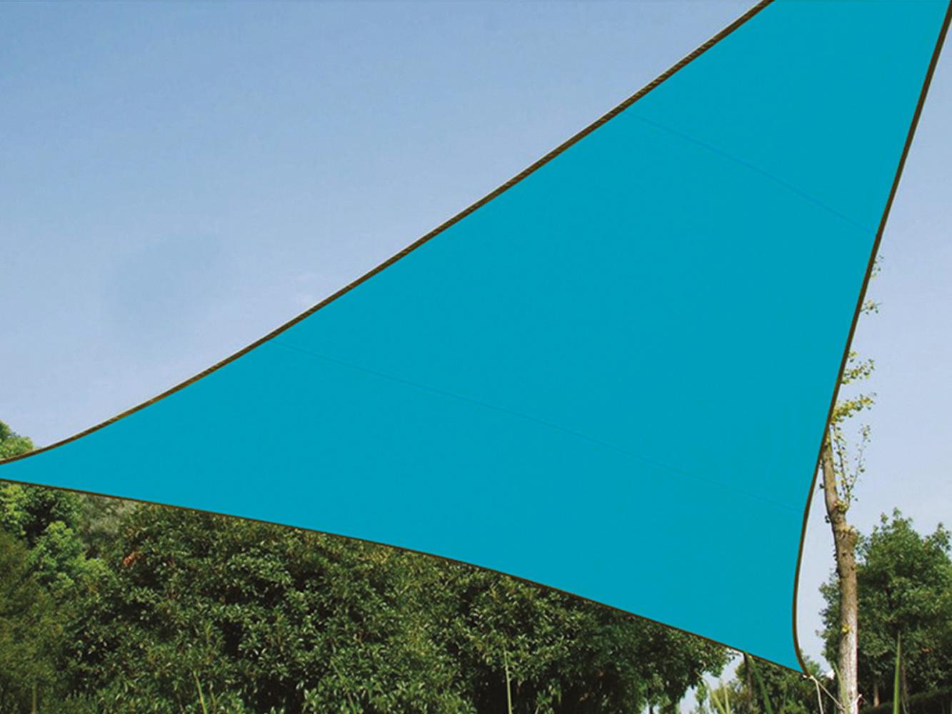 Sonnensegel Dreieck Blau 5m - Sonnenschutzsegel für Balkon / Terrassensegel Bild 1