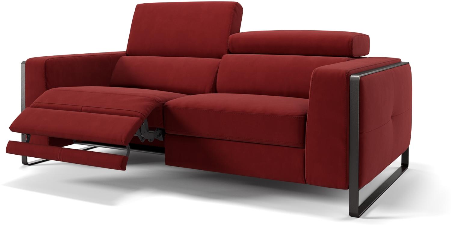 Sofanella 3-Sitzer MANZANO Stoffsofa Designersofa Couch in Rot Bild 1