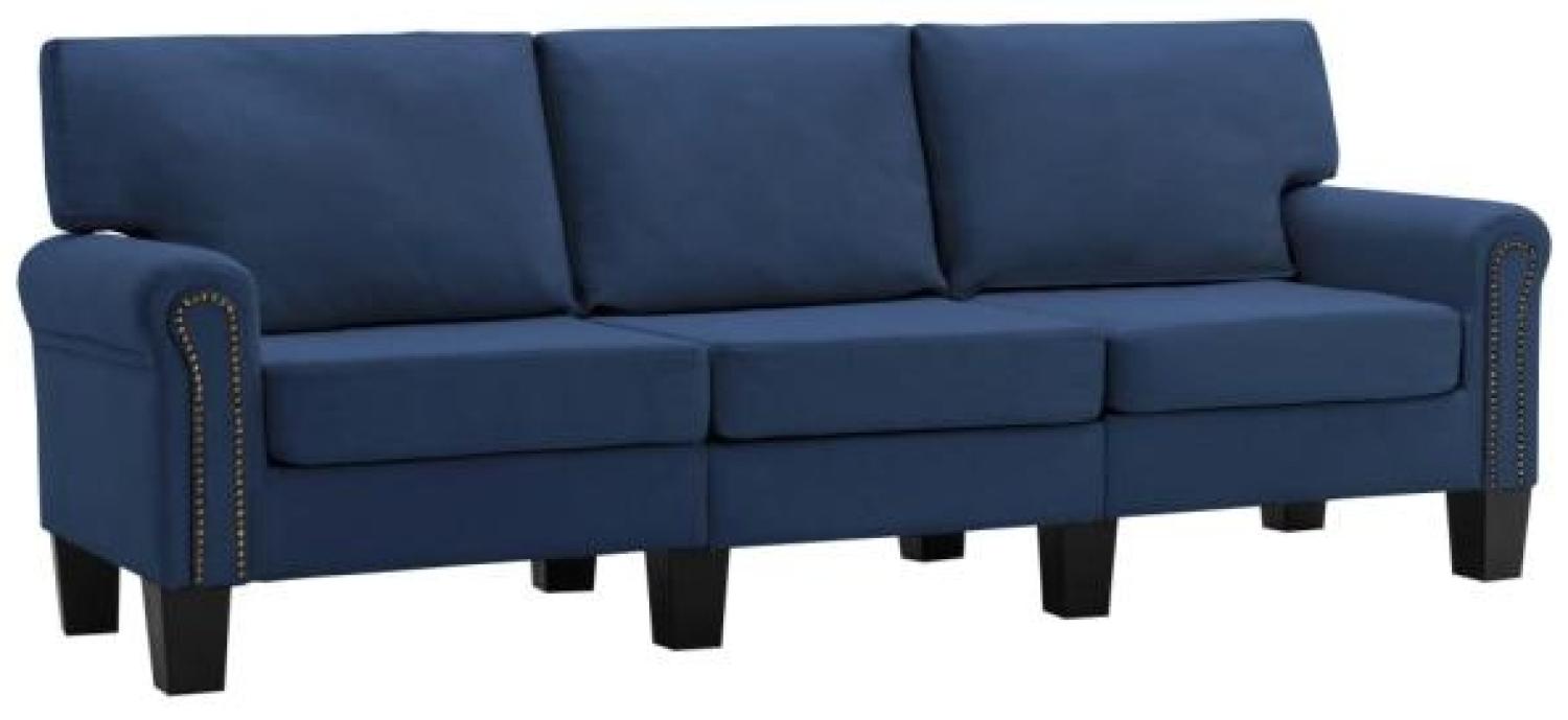 vidaXL 3-Sitzer-Sofa Blau Stoff Bild 1