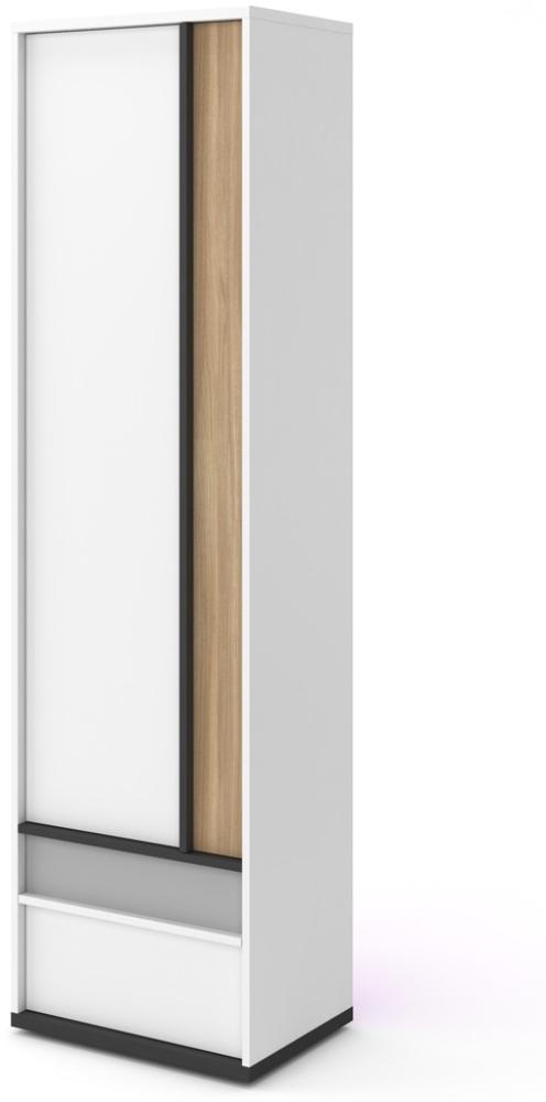 Kleiderschrank "Imola" Drehtürenschrank 55cm weiß graphit grau Salisbury Eiche Bild 1