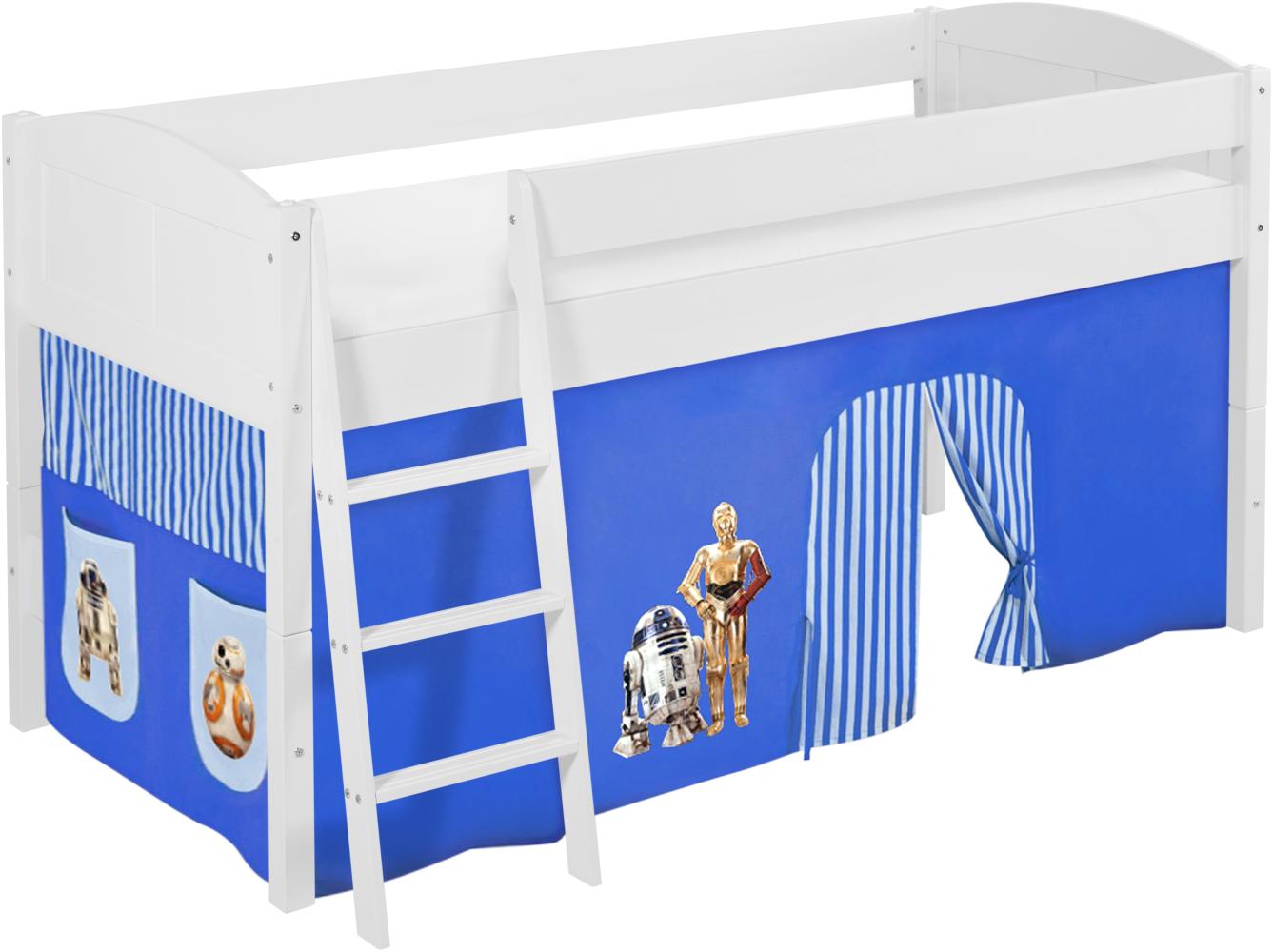 Lilokids 'Ida 4106' Spielbett 90 x 200 cm, Star Wars Blau, Kiefer massiv, mit Vorhang Bild 1