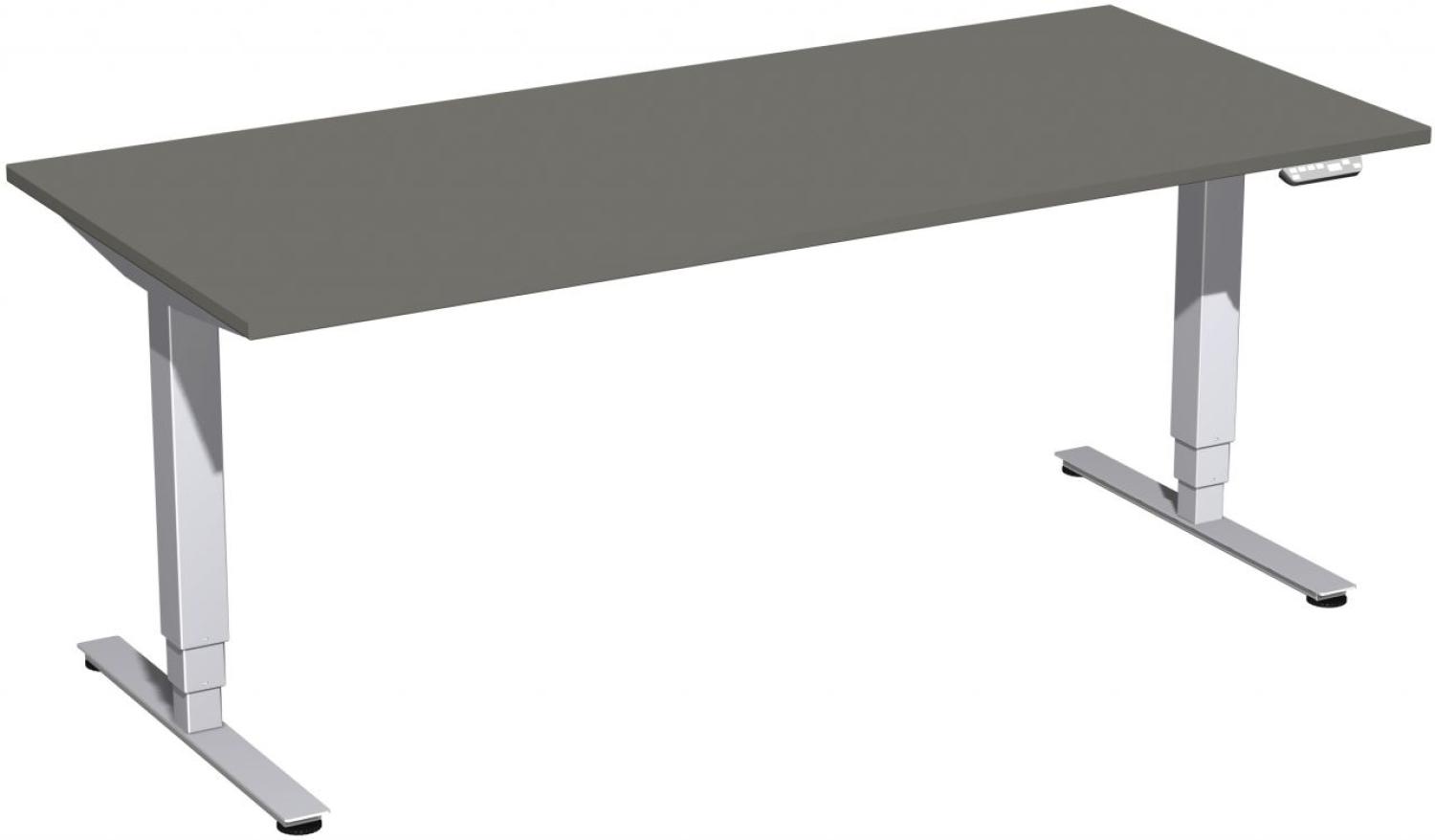 Elektro-Hubtisch 'Pro+', höhenverstellbar, 180x80x62-128cm, gerade, Graphit / Silber Bild 1