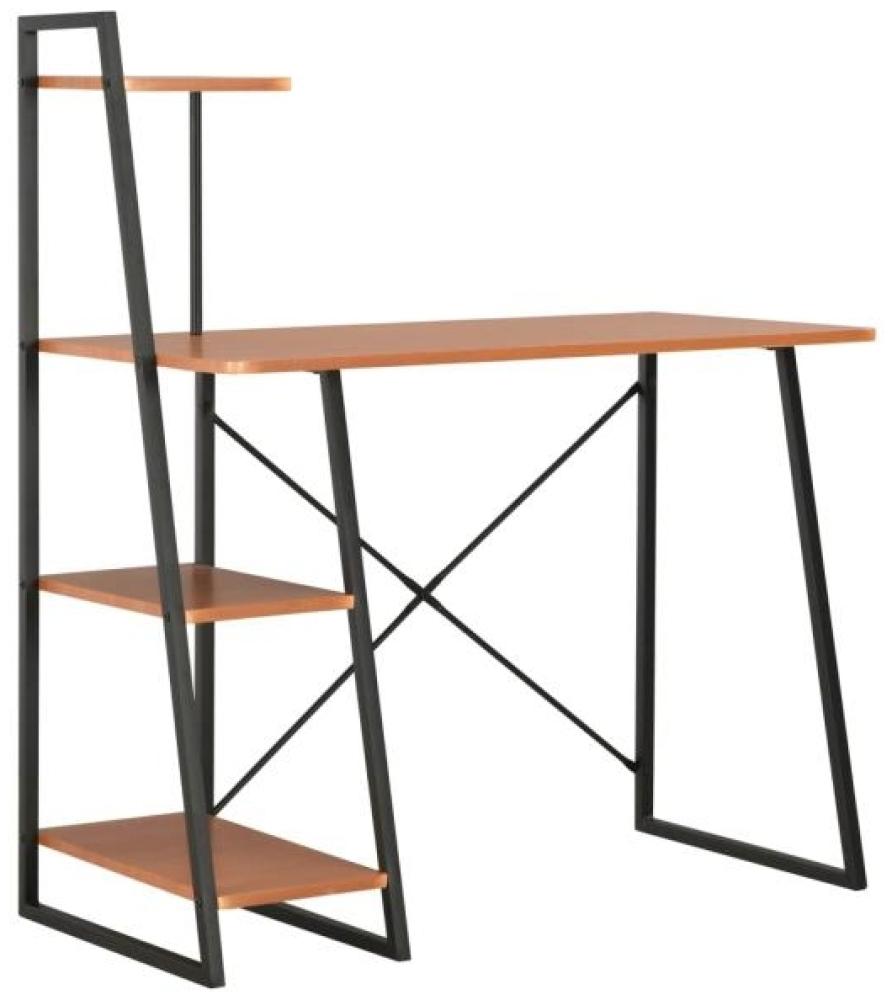 Schreibtisch mit Regaleinheit, Schwarz/ Braun, 102 × 50 × 117 cm Bild 1
