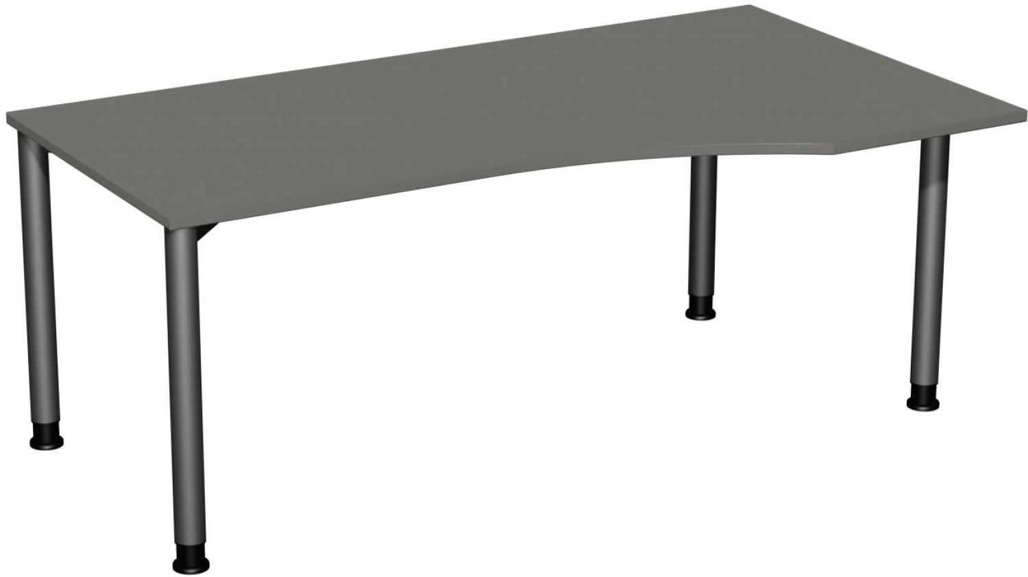 PC-Schreibtisch '4 Fuß Flex' rechts, höhenverstellbar, 180x100cm, Graphit / Anthrazit Bild 1