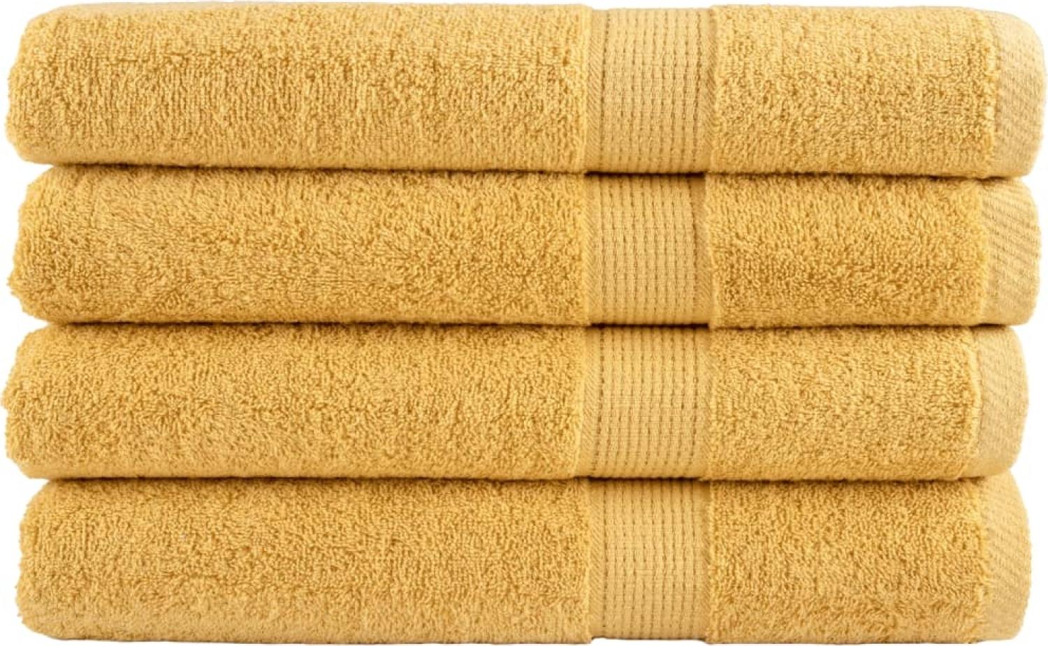 Premium-Handtücher 4 Stk. Golden 100x200 cm 600 g/m² Baumwolle 137294 Bild 1