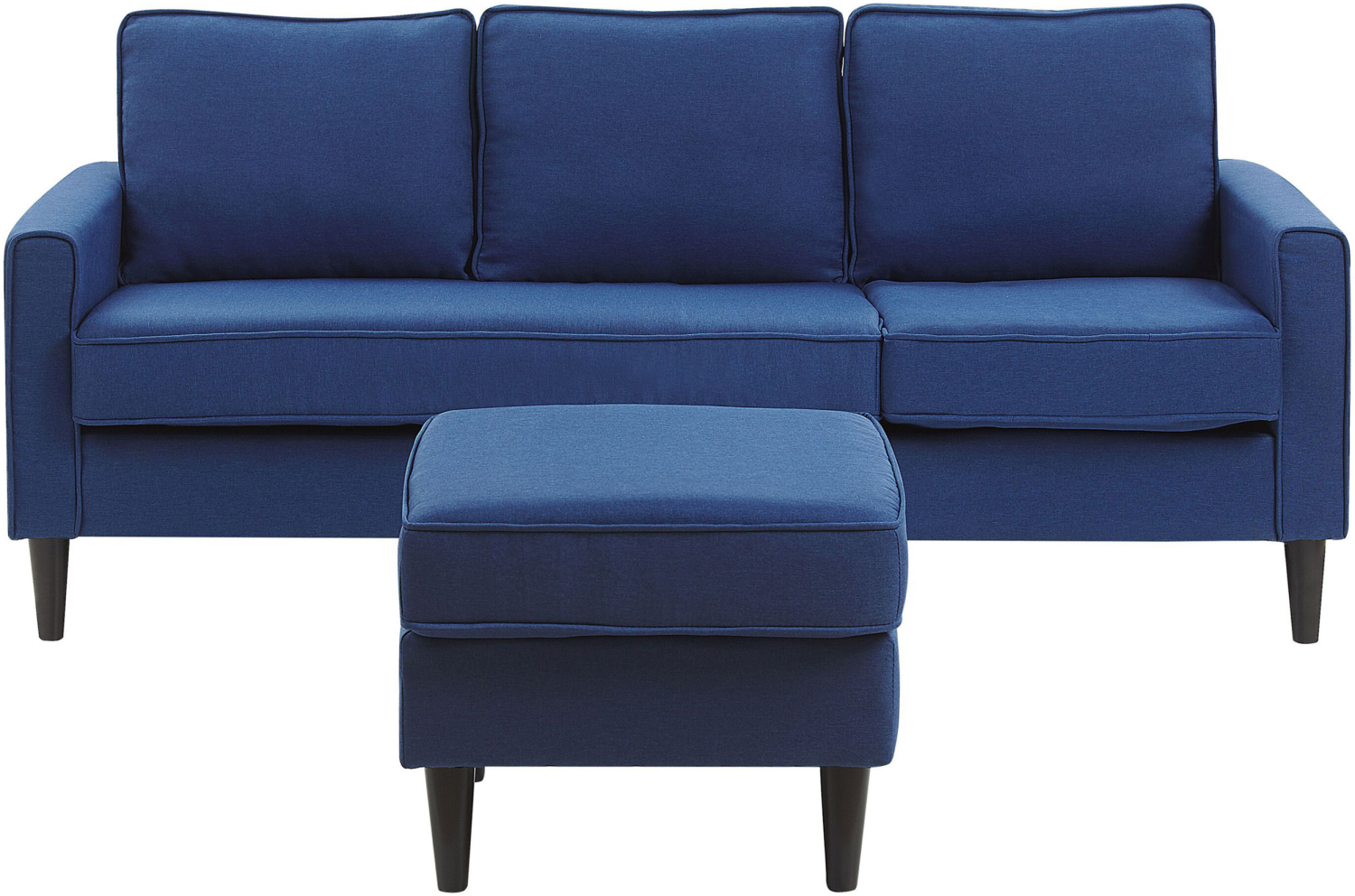 3-Sitzer Sofa Polsterbezug mit Ottomane dunkelblau AVESTA Bild 1