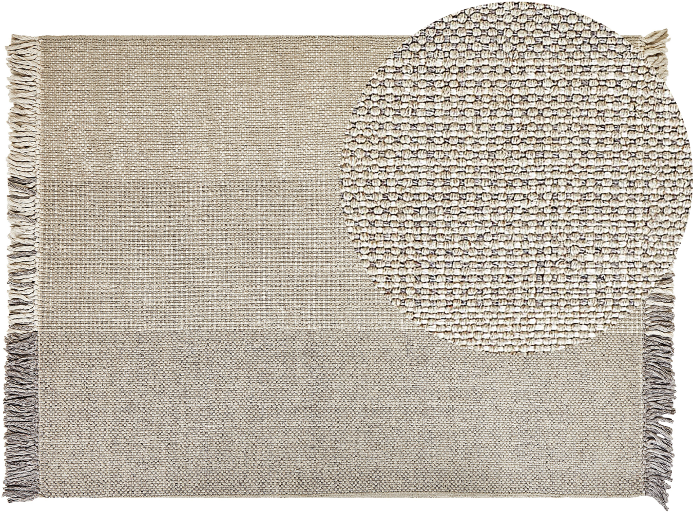 Teppich Wolle grau 140 x 200 cm Kurzflor TEKELER Bild 1