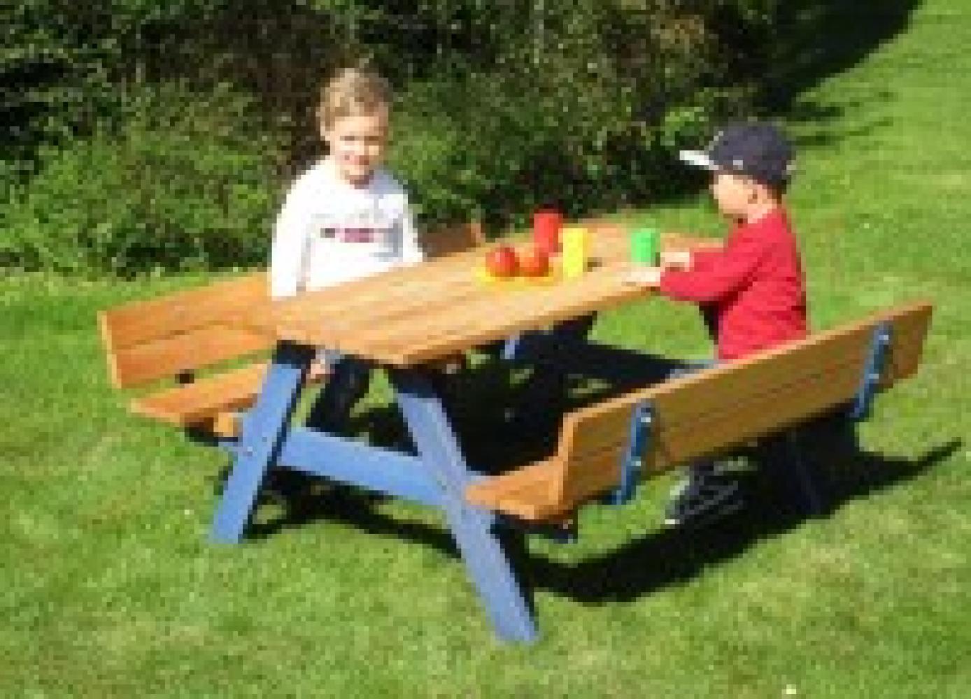 Kinderpicknick-Sitzgruppe mit Rückenlehne, Sitzhöhe 28cm Bild 1