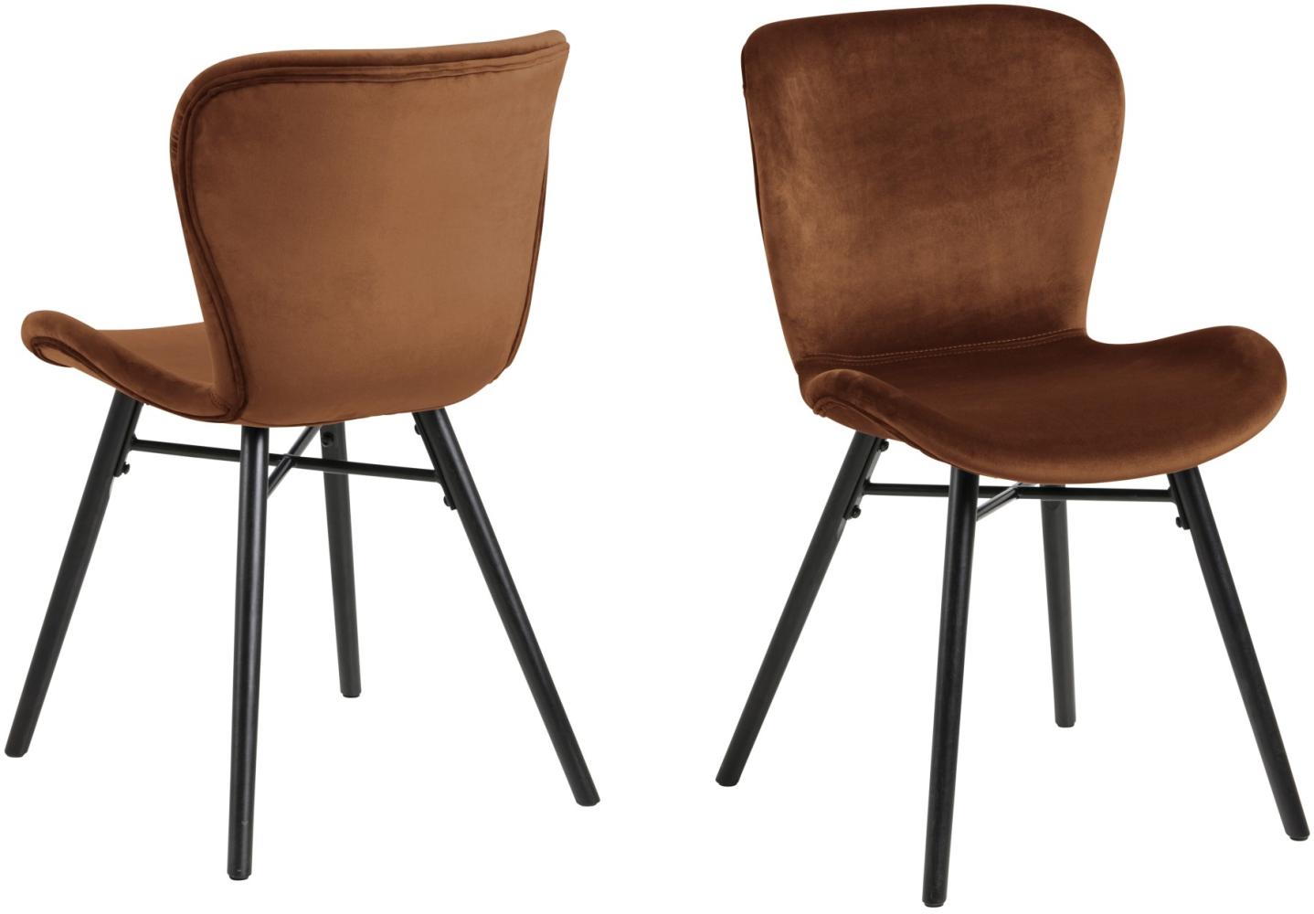 2x Bali Esszimmerstuhl orange Stuhl Set Esszimmer Stühle Möbel Küchenstuhl Küche Bild 1