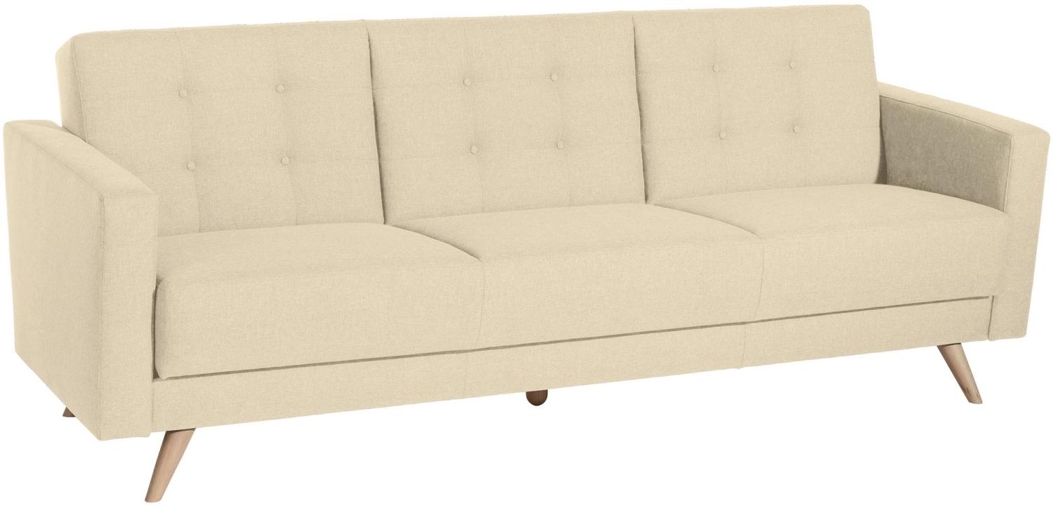Sofa 3-Sitzer mit Bettfunktion Karisa Bezug Flachgewebe Buche natur / beige 21914 Bild 1