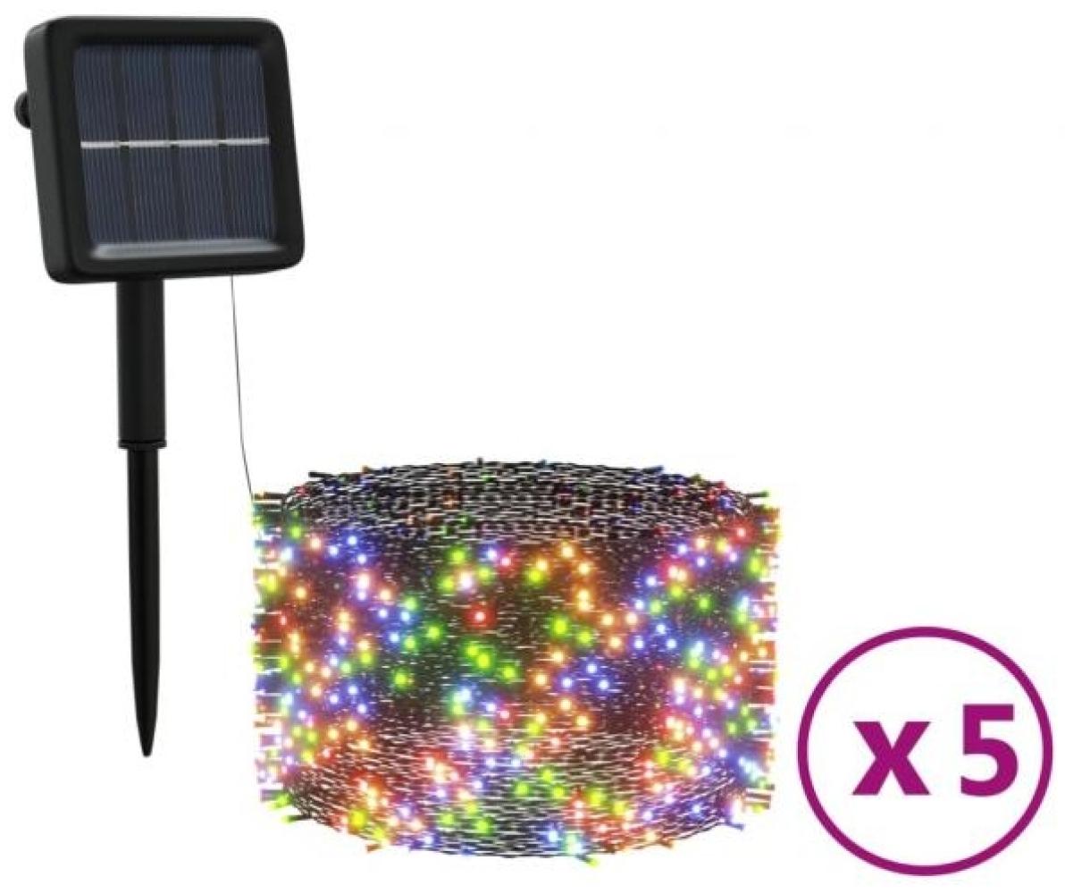 Solar-Lichterkette Indoor Outdoor 5 Stk. 5x200 LED Bunt Bild 1