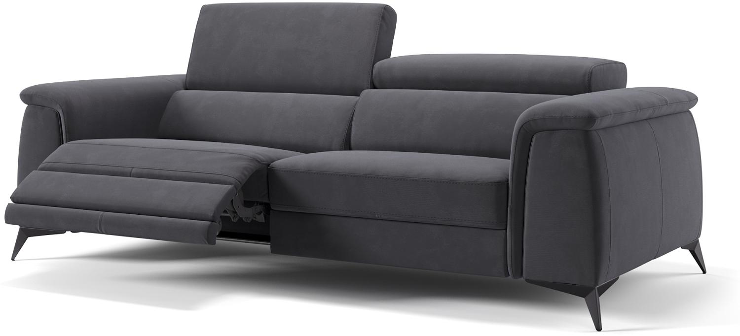 Sofanella Dreisitzer LIVORNO Stoffsofa Couch hochwertig in Dunkelgrau Bild 1