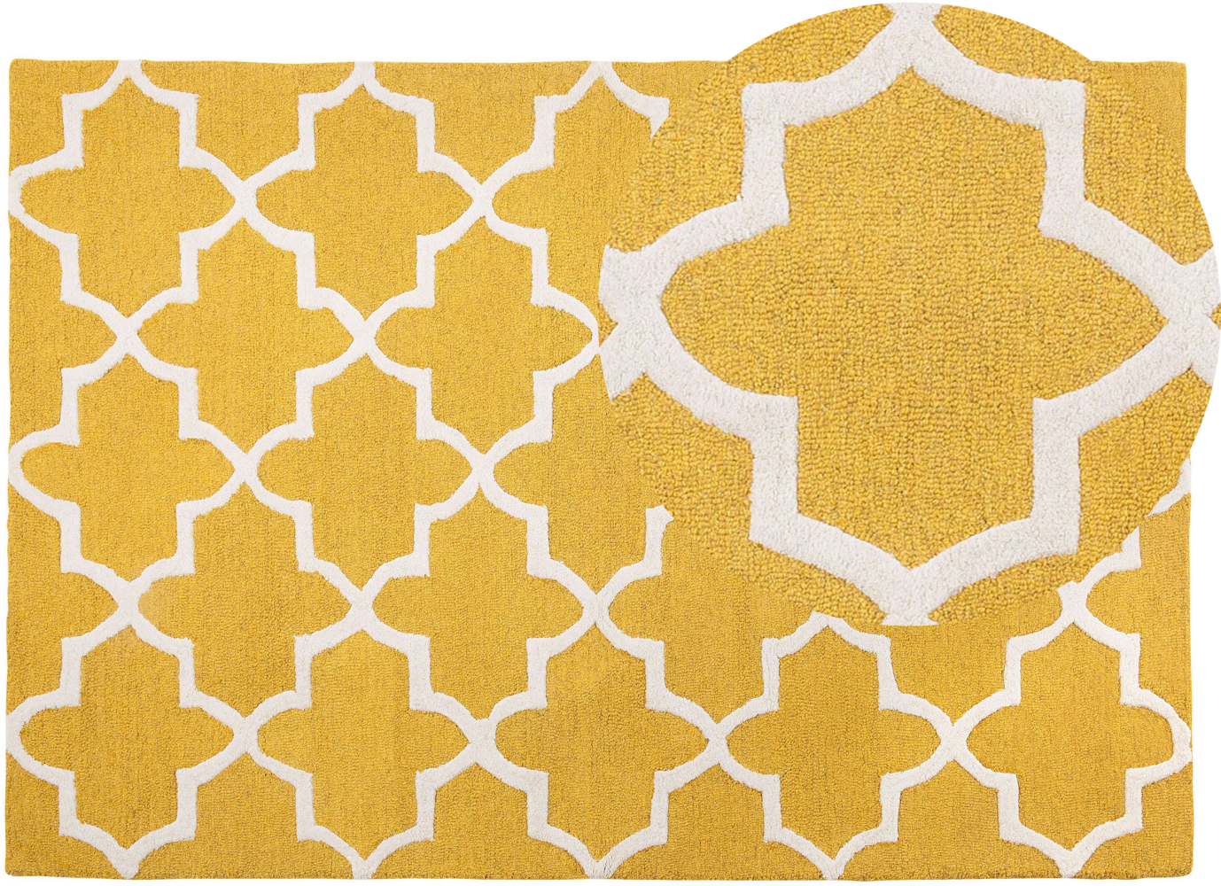 Teppich gelb 140 x 200 cm marokkanisches Muster Kurzflor SILVAN Bild 1