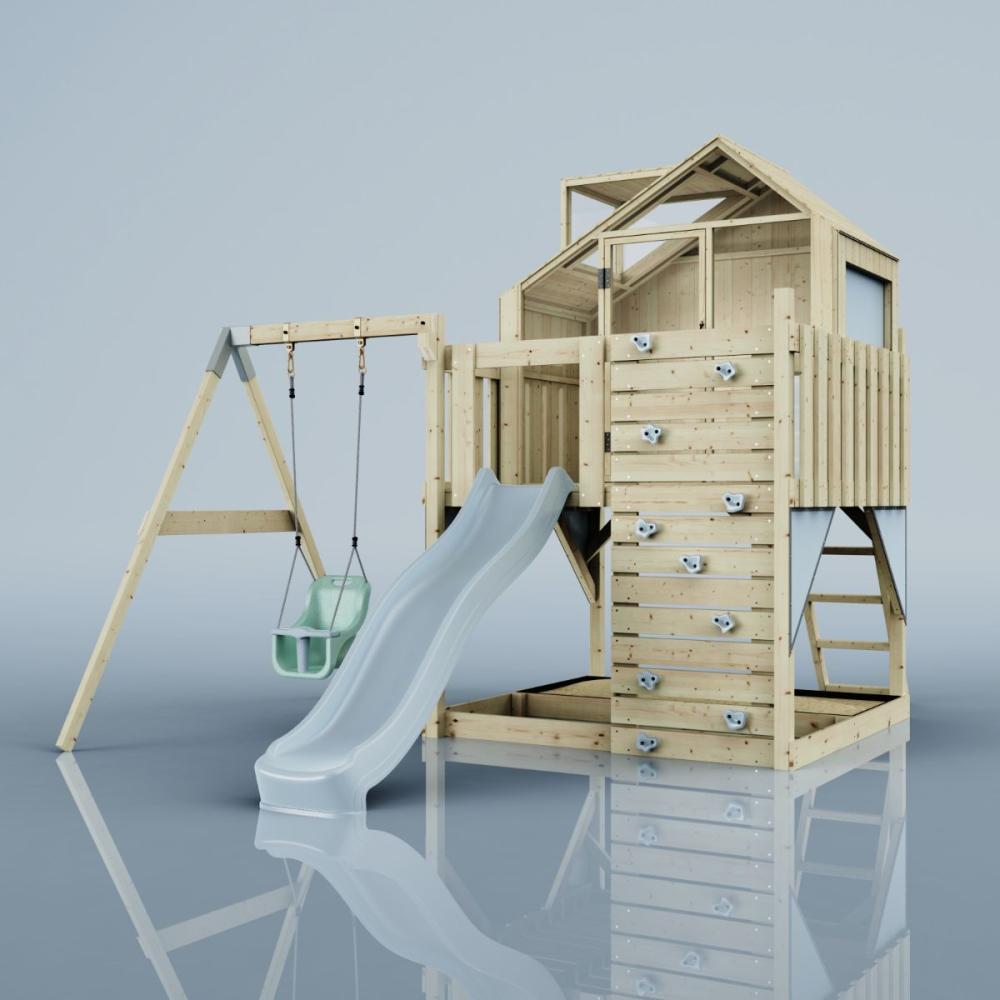 PolarPlay Spielturm Madita aus Holz in Blau Bild 1