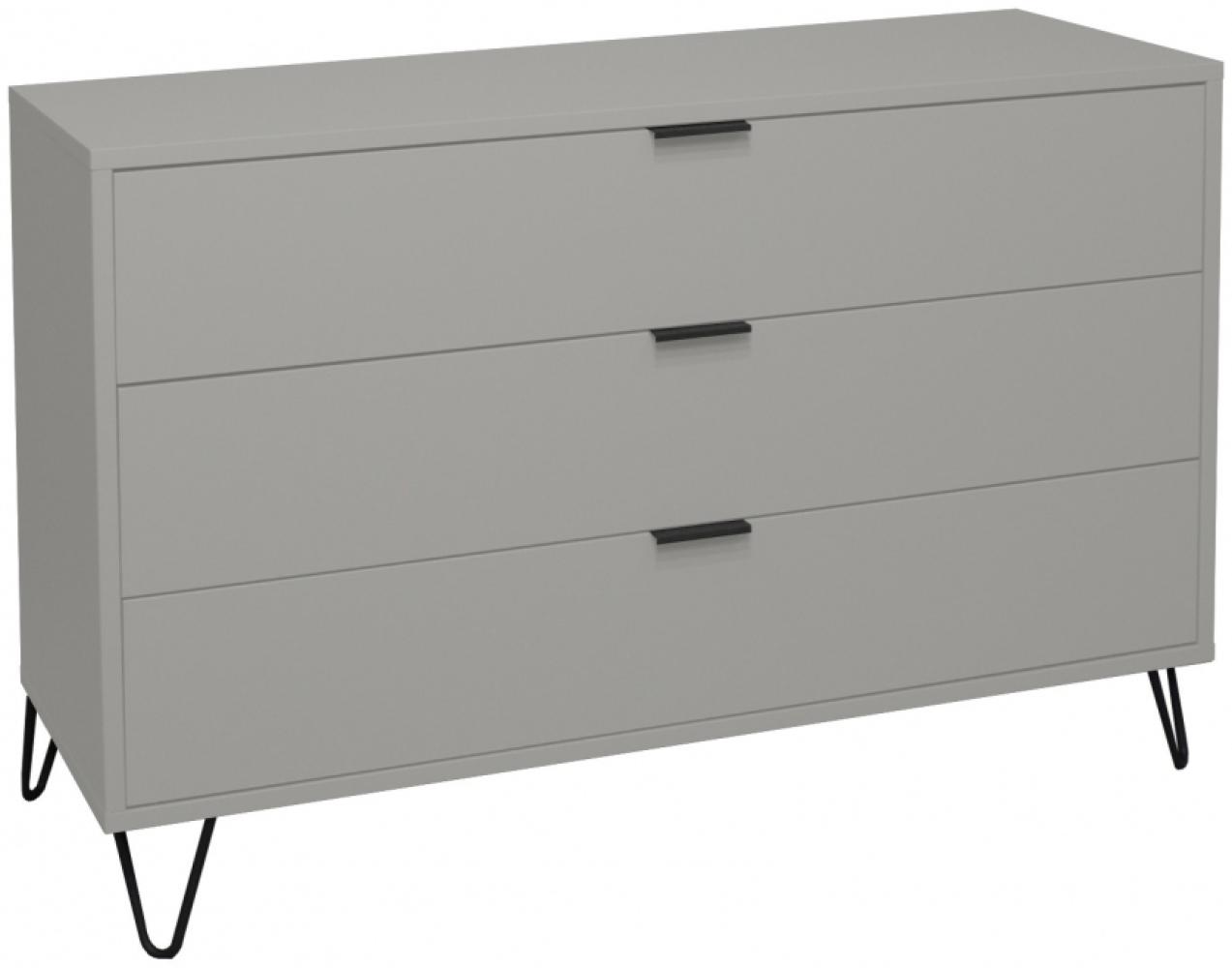 Schubladenkommode Kommode Sideboard Drahtfüsse ca. 119 x 80 x 45 cm Kreidegrau matt Lack Bild 1