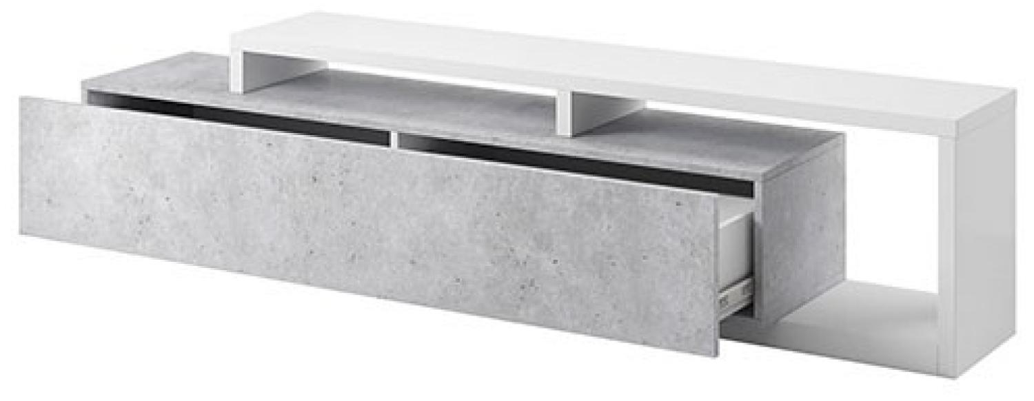 Lowboard "Bota" TV-Unterschrank 219 cm weiß beton colorado Bild 1