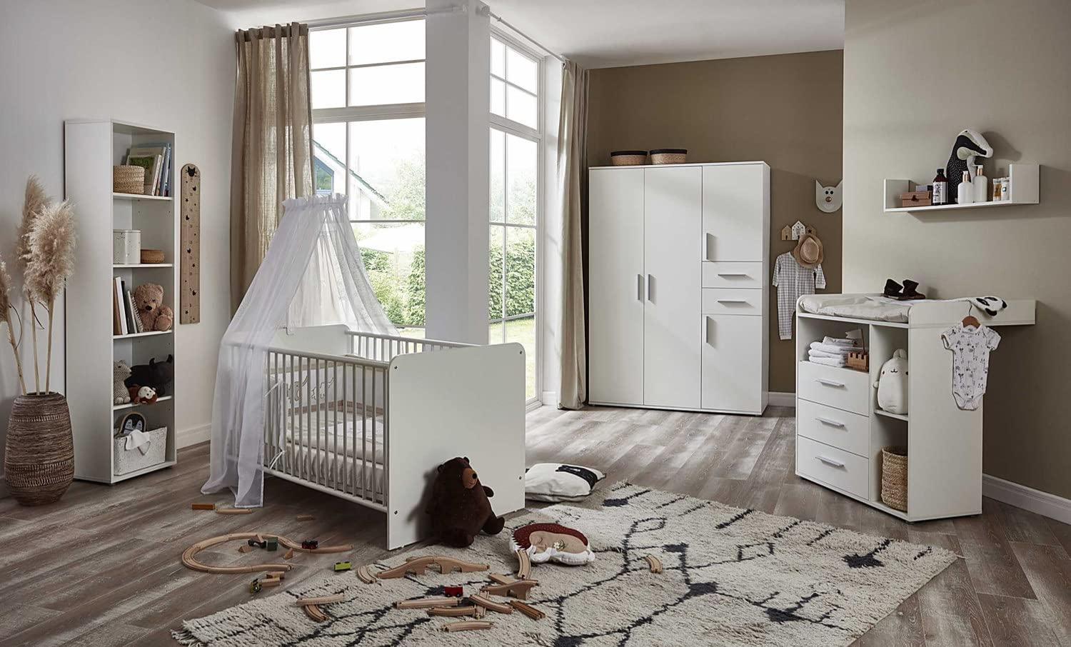moebel-dich-auf Babyzimmer Aliya in weiß in verschiedenen Varianten Kinderzimmer Babymöbel Komplettset (Aliya 7) Bild 1