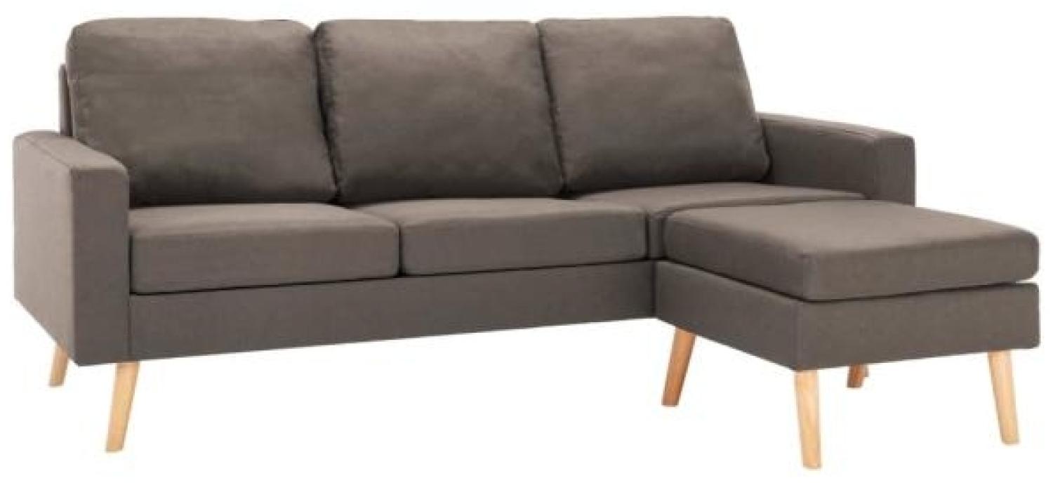 vidaXL 3-Sitzer-Sofa mit Hocker Taupe Stoff Bild 1
