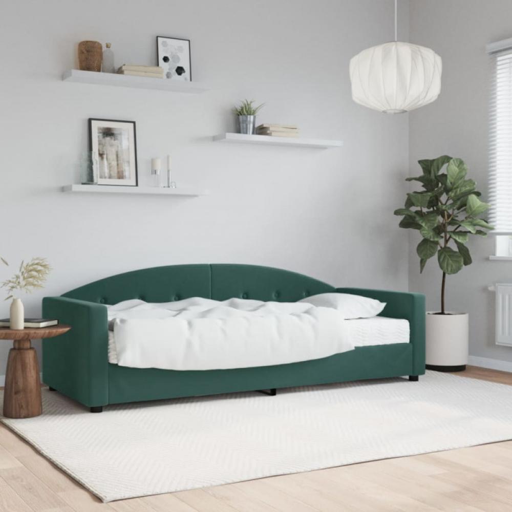 Tagesbett mit Matratze Dunkelgrün 80x200 cm Samt (Farbe: Grün) Bild 1
