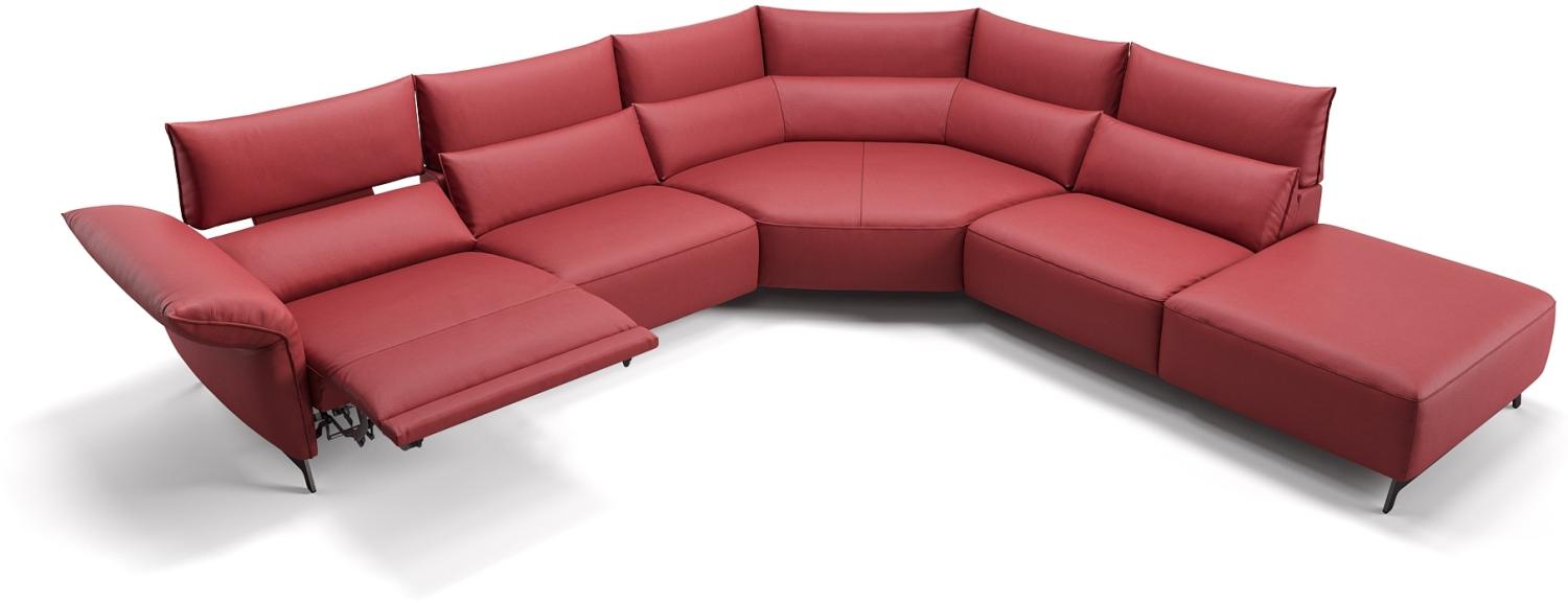 Sofanella Wohnlandschaft CUNEO Leder Sofalandschaft Sofa in Rot Bild 1