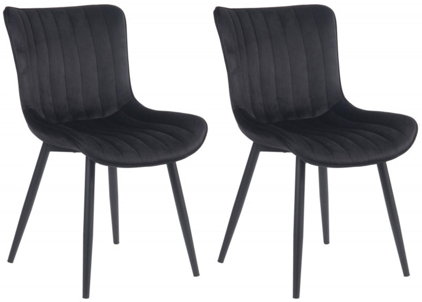 2er Set Stühle Largo Samt (Farbe: schwarz) Bild 1