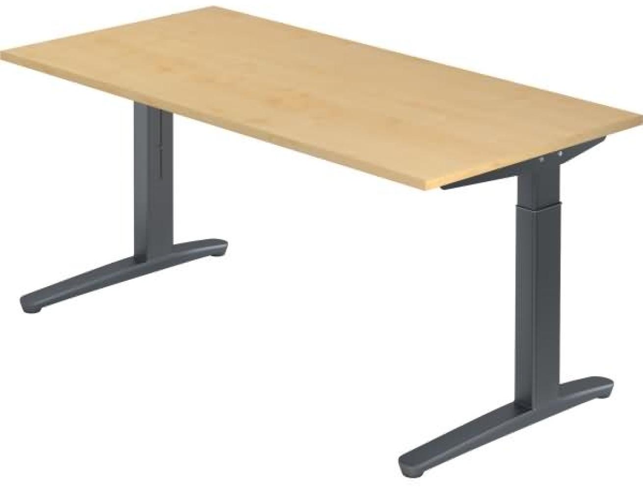 'XB16' Schreibtisch, C-Fuß, 160x80cm, Ahorn / Graphit Bild 1